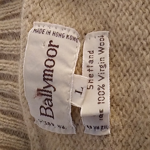 Ballymoor men's camel Shetland wool sweater size Large - Picture 2 of 7